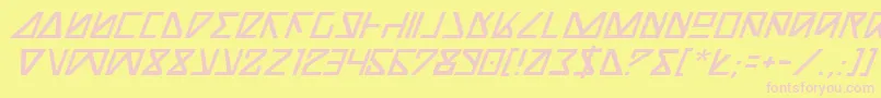 Шрифт NickTurboItalic – розовые шрифты на жёлтом фоне