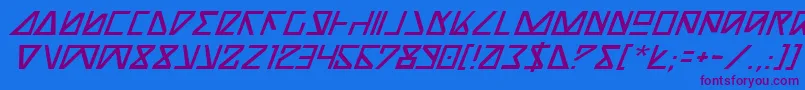 NickTurboItalic Font – Purple Fonts on Blue Background