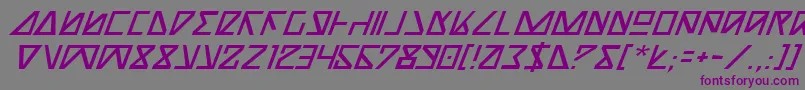 フォントNickTurboItalic – 紫色のフォント、灰色の背景