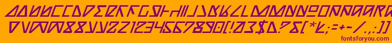 NickTurboItalic-fontti – violetit fontit oranssilla taustalla