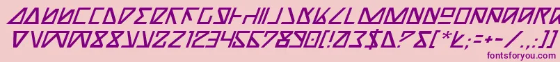 フォントNickTurboItalic – ピンクの背景に紫のフォント