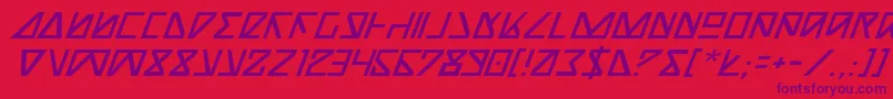 フォントNickTurboItalic – 赤い背景に紫のフォント