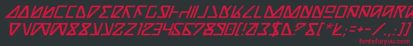 フォントNickTurboItalic – 黒い背景に赤い文字