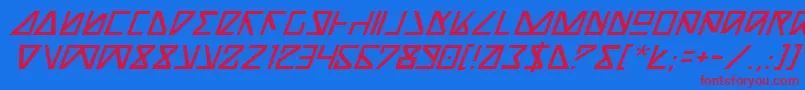 NickTurboItalic Font – Red Fonts on Blue Background