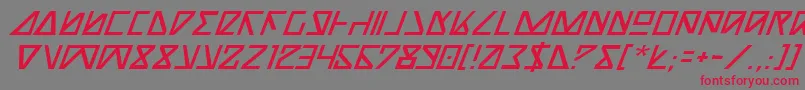 NickTurboItalic-Schriftart – Rote Schriften auf grauem Hintergrund
