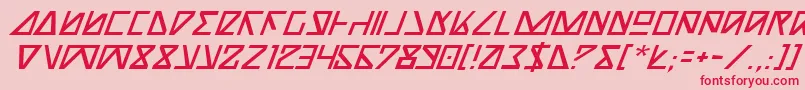 フォントNickTurboItalic – ピンクの背景に赤い文字