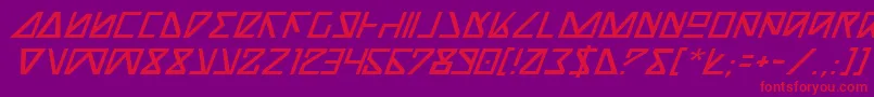 NickTurboItalic-Schriftart – Rote Schriften auf violettem Hintergrund