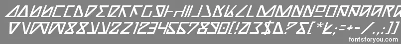 NickTurboItalic-Schriftart – Weiße Schriften auf grauem Hintergrund