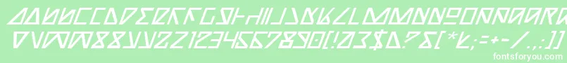 フォントNickTurboItalic – 緑の背景に白い文字
