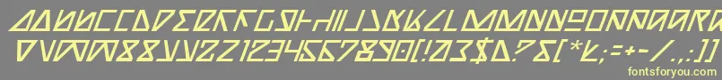 NickTurboItalic-fontti – keltaiset fontit harmaalla taustalla