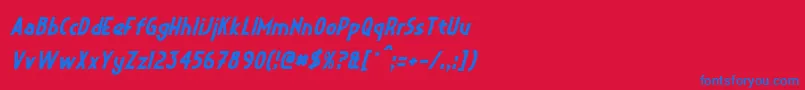 フォントCrystalDecoItalic – 赤い背景に青い文字