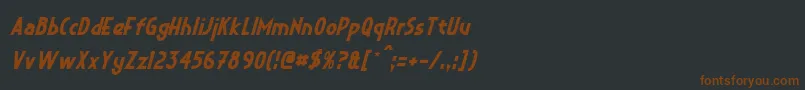 Шрифт CrystalDecoItalic – коричневые шрифты на чёрном фоне