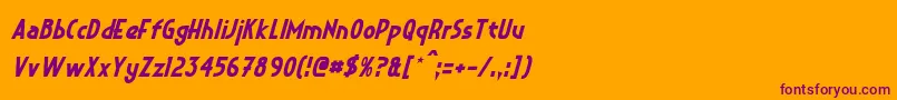 CrystalDecoItalic Font – Purple Fonts on Orange Background