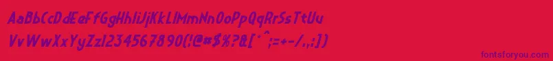 CrystalDecoItalic Font – Purple Fonts on Red Background