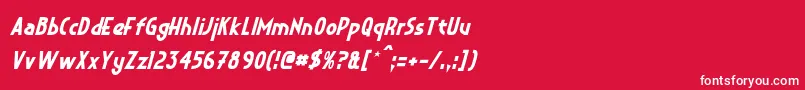 CrystalDecoItalic Font – White Fonts on Red Background