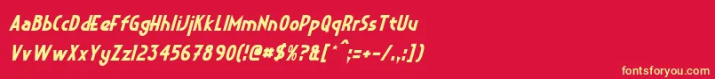 CrystalDecoItalic Font – Yellow Fonts on Red Background