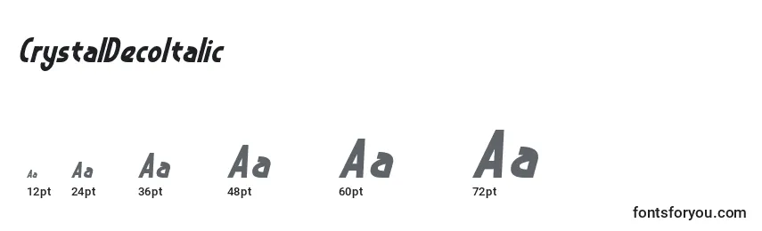 CrystalDecoItalic Font Sizes