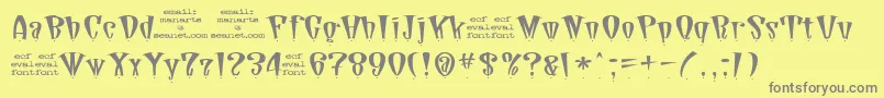 DaddioDotEval Font – Gray Fonts on Yellow Background