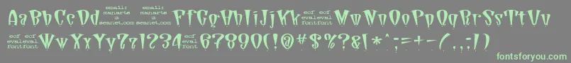 DaddioDotEval Font – Green Fonts on Gray Background