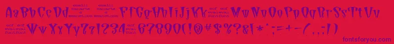 DaddioDotEval Font – Purple Fonts on Red Background