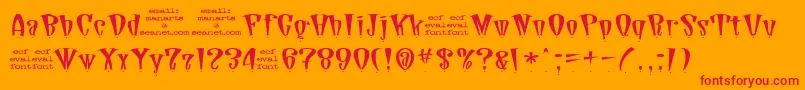 DaddioDotEval Font – Red Fonts on Orange Background