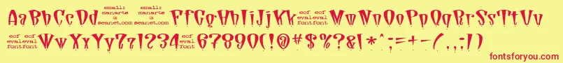 DaddioDotEval Font – Red Fonts on Yellow Background