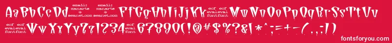 DaddioDotEval Font – White Fonts on Red Background