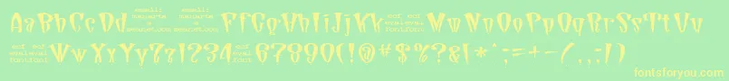 DaddioDotEval Font – Yellow Fonts on Green Background