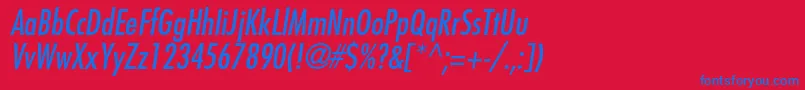 FavoritcondcItalic Font – Blue Fonts on Red Background