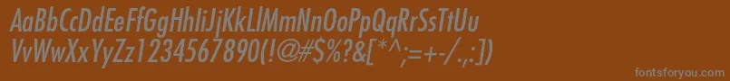 FavoritcondcItalic Font – Gray Fonts on Brown Background