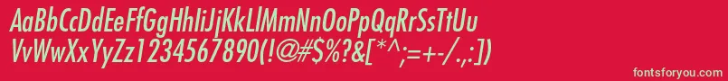 FavoritcondcItalic Font – Green Fonts on Red Background