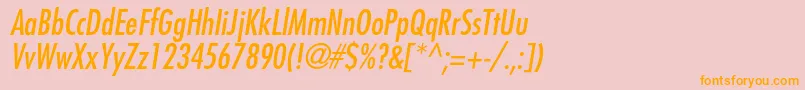 FavoritcondcItalic Font – Orange Fonts on Pink Background