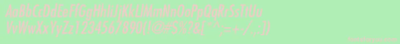 FavoritcondcItalic Font – Pink Fonts on Green Background