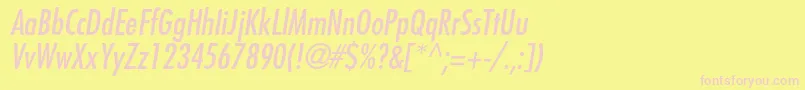 FavoritcondcItalic Font – Pink Fonts on Yellow Background