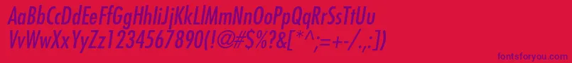 FavoritcondcItalic Font – Purple Fonts on Red Background