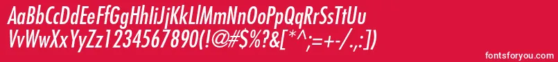 FavoritcondcItalic Font – White Fonts on Red Background