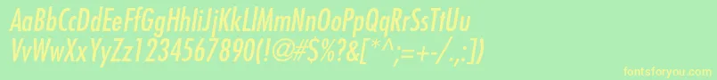 FavoritcondcItalic Font – Yellow Fonts on Green Background