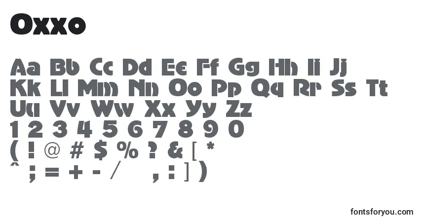 Oxxo-fontti – aakkoset, numerot, erikoismerkit