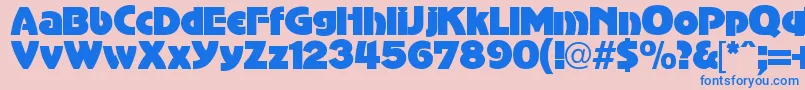 Oxxo Font – Blue Fonts on Pink Background