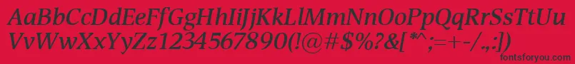 DevinSemiboldItalic Font – Black Fonts on Red Background