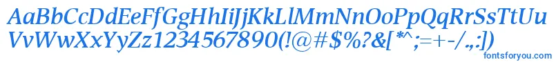 DevinSemiboldItalic Font – Blue Fonts on White Background