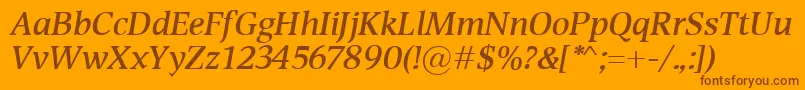 DevinSemiboldItalic Font – Brown Fonts on Orange Background