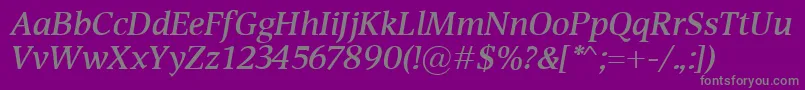 DevinSemiboldItalic Font – Gray Fonts on Purple Background