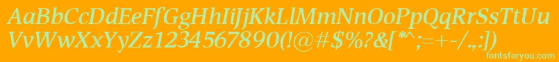 DevinSemiboldItalic Font – Green Fonts on Orange Background