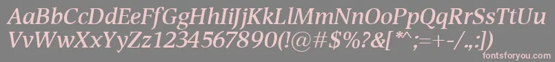 DevinSemiboldItalic Font – Pink Fonts on Gray Background