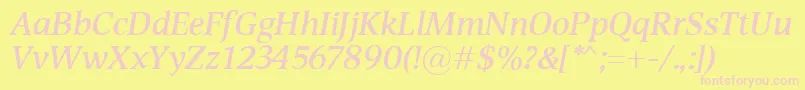 DevinSemiboldItalic Font – Pink Fonts on Yellow Background