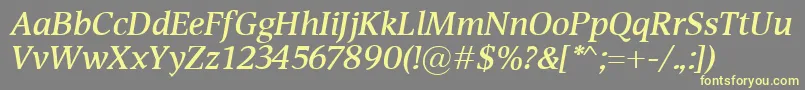 DevinSemiboldItalic Font – Yellow Fonts on Gray Background