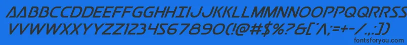 Шрифт Postmasterital – чёрные шрифты на синем фоне