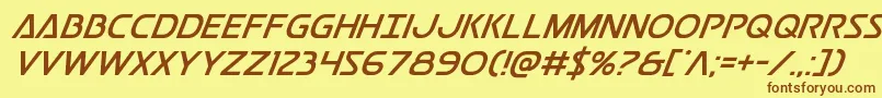 Postmasterital Font – Brown Fonts on Yellow Background