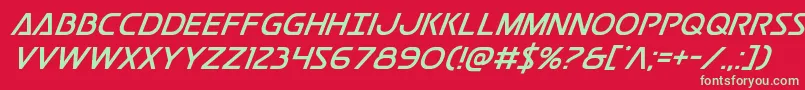 フォントPostmasterital – 赤い背景に緑の文字